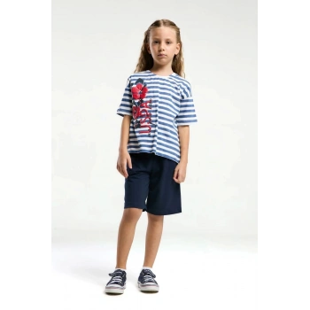 KIZ ÇOCUK BERMUDA TAKIM - GECE MAVİSİ