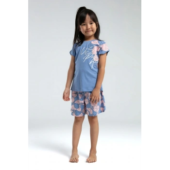 KIZ ÇOCUK ŞORT TAKIM - AÇIK İNDİGO