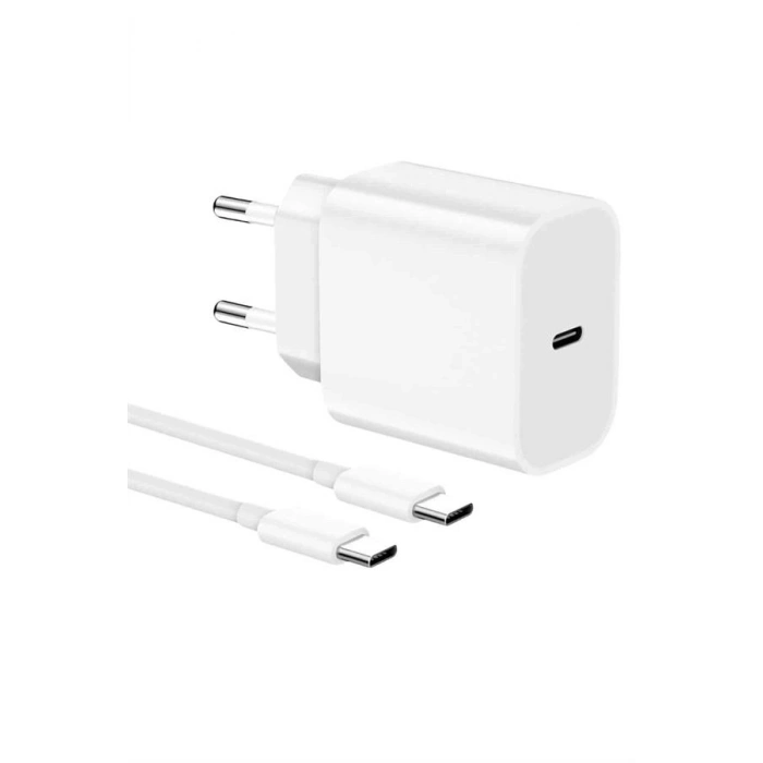15/pro/pro Max 25w İos Uyumlu Hızlı Şarj Aleti Adaptörlü Beyaz