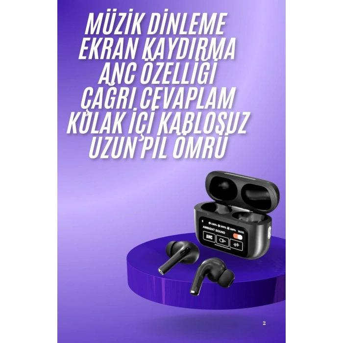 2.nesil Pro Ekranlı Sesli Görüşme Yapabilen Kablosuz Bluetooth Kulaklık