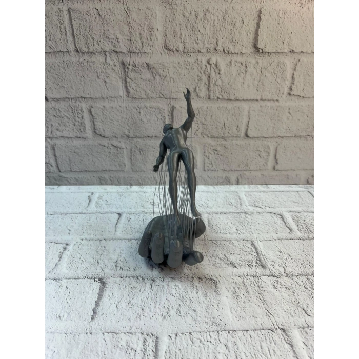 3d El İnsan Figürü Gri Soyut Modern Dekoratif Biblo