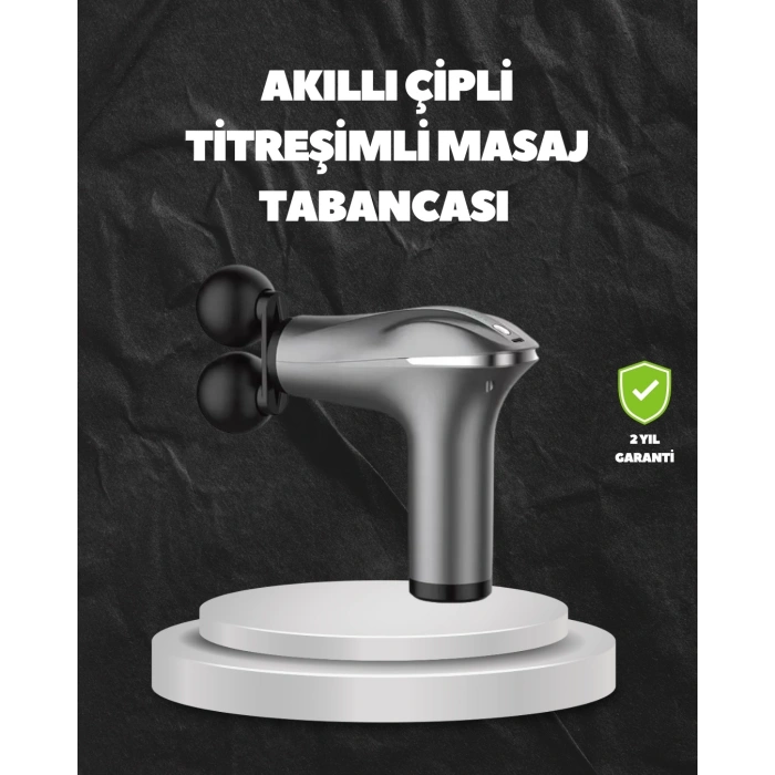 4 Başlıklı Şarjlı Masaj Tabancası Bel Sırt Boyun Bacak Kas Rahatlatıcı