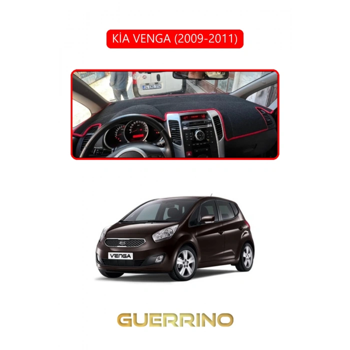 KİA VENGA 2009-2011TORPİDO KORUYUCU HALISI KIRMIZI KENAR