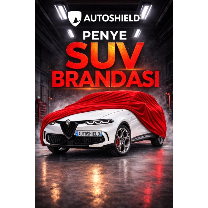 Alfa Romeo Tonale Premium Penye SUV Araç Brandası Kalın Kumaş Garaj Brandası Oto Araç Koruma Örtüsü Kırmızı