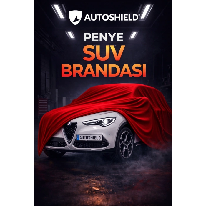 Alfa Romeo Stelvio Premium Penye SUV Araç Brandası Kalın Kumaş Garaj Brandası Oto Araç Koruma Örtüsü Kırmızı
