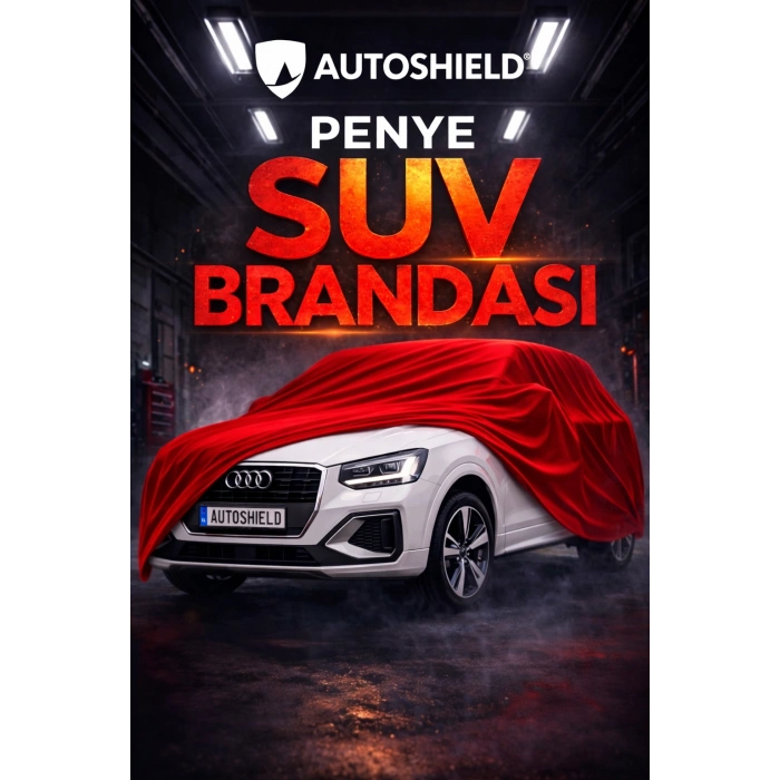 Audi Q2 Serisi Premium Penye SUV Araç Brandası Kalın Kumaş Garaj Brandası Oto Araç Koruma Örtüsü Kırmızı