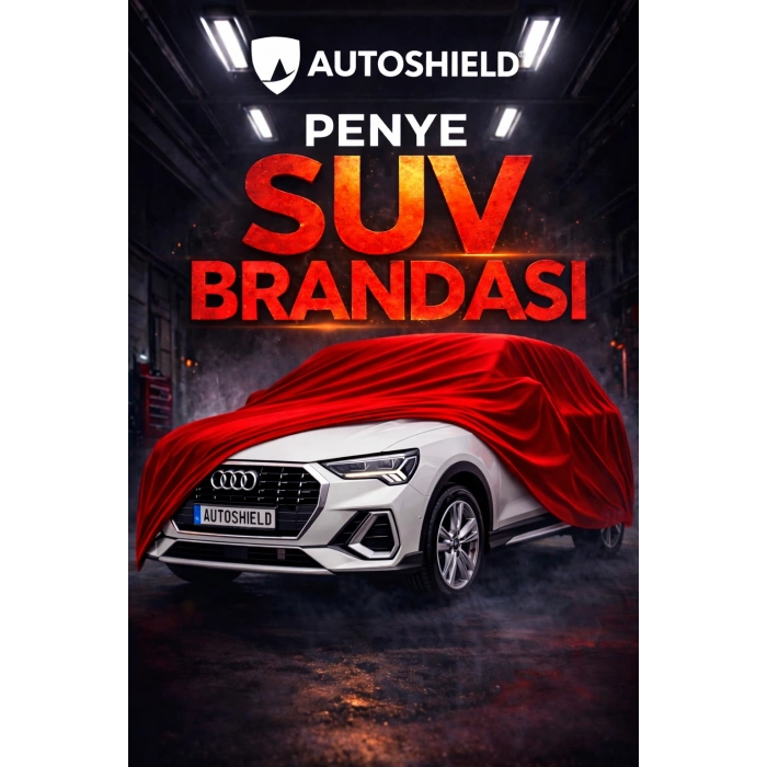 Audi Q3 Serisi Premium Penye SUV Araç Brandası Kalın Kumaş Garaj Brandası Oto Araç Koruma Örtüsü Kırmızı