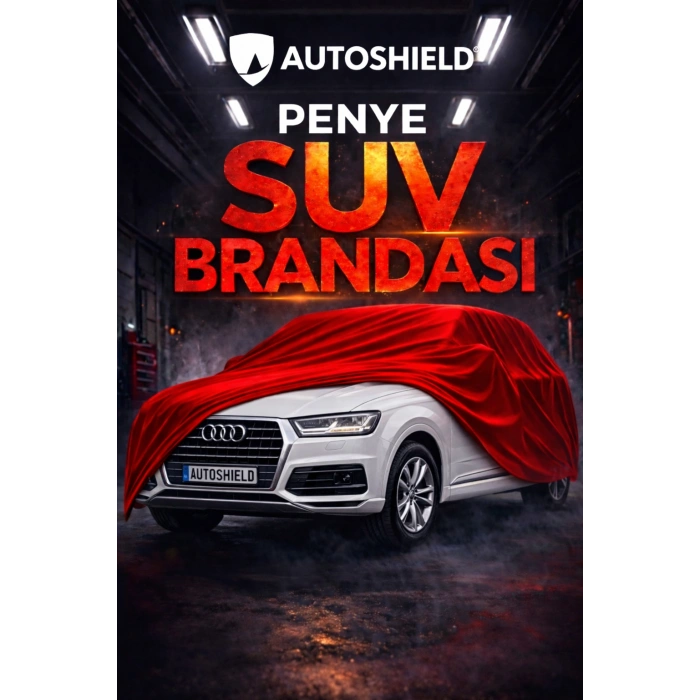 Audi Q7 Serisi Premium Penye SUV Araç Brandası Kalın Kumaş Garaj Brandası Oto Araç Koruma Örtüsü Kırmızı