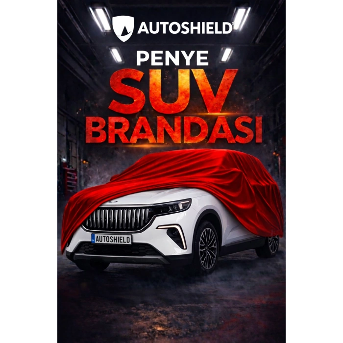 Togg T10X Serisi Premium Penye SUV Araç Brandası Kalın Kumaş Garaj Brandası Oto Araç Koruma Örtüsü Kırmızı