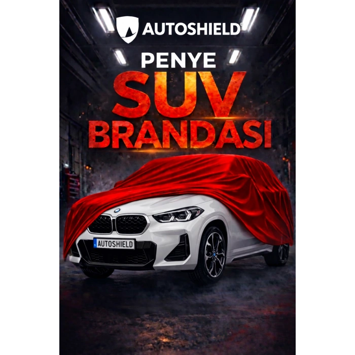 BMW X2 Serisi Premium Penye SUV Araç Brandası Kalın Kumaş Garaj Brandası Oto Araç Koruma Örtüsü Kırmızı