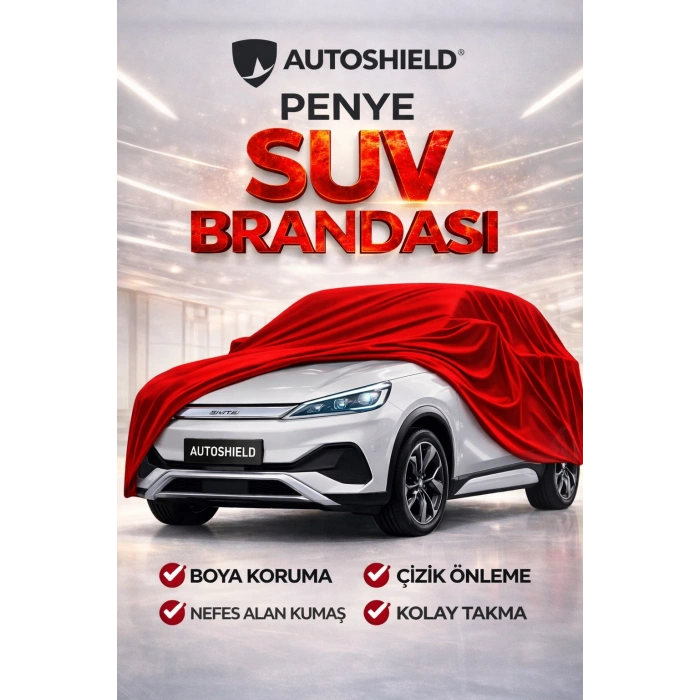 BYD Atto 3 Premium Penye SUV Araç Brandası Kalın Kumaş Garaj Brandası Oto Araç Koruma Örtüsü Kırmızı