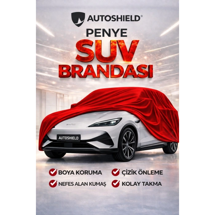 BYD Sealion 7 Premium Penye SUV Araç Brandası Kalın Kumaş Garaj Brandası Oto Araç Koruma Örtüsü Kırmızı