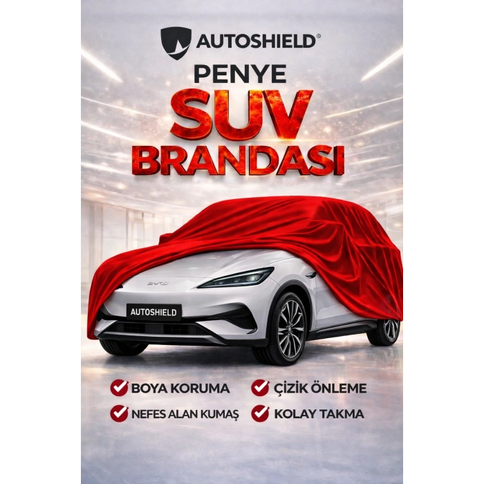 BYD Seal U Premium Penye SUV Araç Brandası Kalın Kumaş Garaj Brandası Oto Araç Koruma Örtüsü Kırmızı