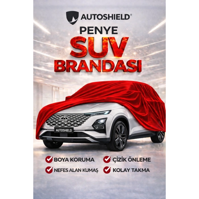 Chery Omoda 5 Penye SUV Araç Brandası Kalın Kumaş Garaj Brandası Oto Araç Koruma Örtüsü Kırmızı
