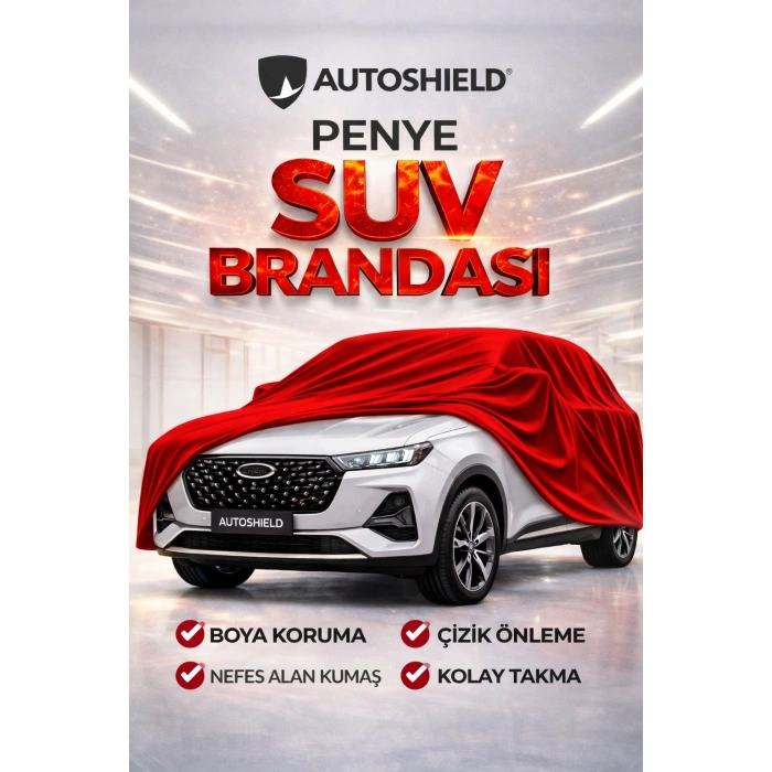 Chery Tiggo 7 Penye SUV Araç Brandası Kalın Kumaş Garaj Brandası Oto Araç Koruma Örtüsü Kırmızı