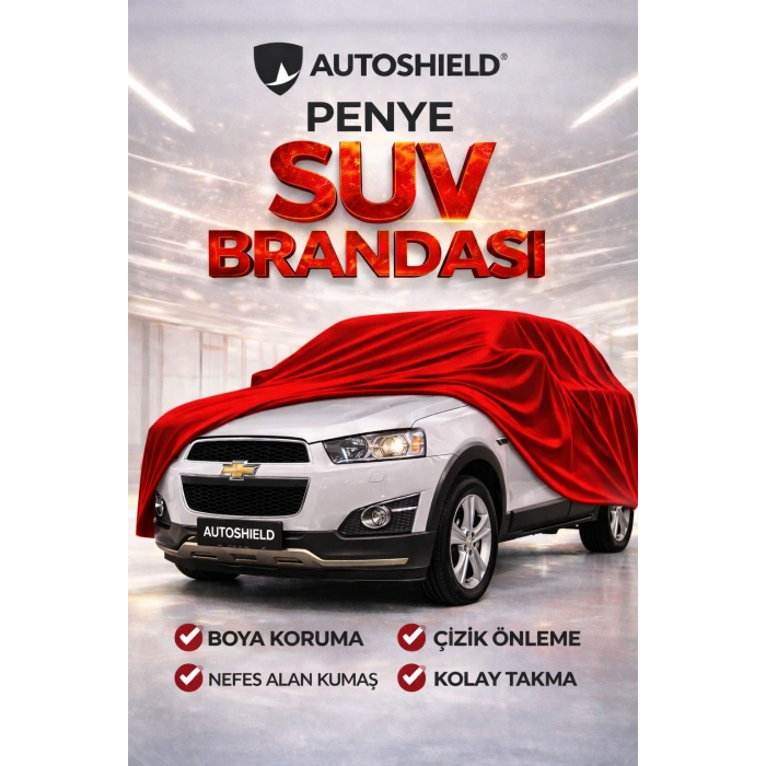 Chevrolet Captiva Penye SUV Araç Brandası Kalın Kumaş Garaj Brandası Oto Araç Koruma Örtüsü Kırmızı
