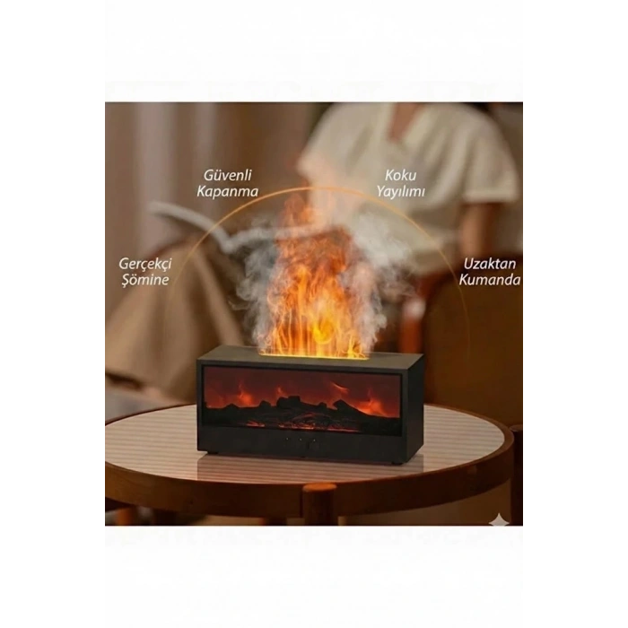 A4 Şömine Esintili Aromaterapi Difüzörü Ultrasonik Hava Nemlendici