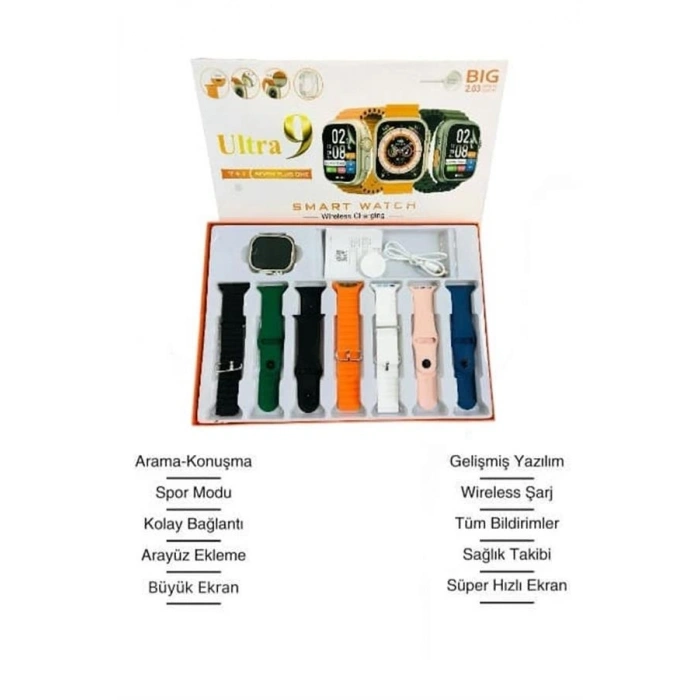 Akıllı Saat Bluetooth Bağlantılı 2.09 İnç Hd Ekran Ve Çok Yönlü Sağlık Takibi