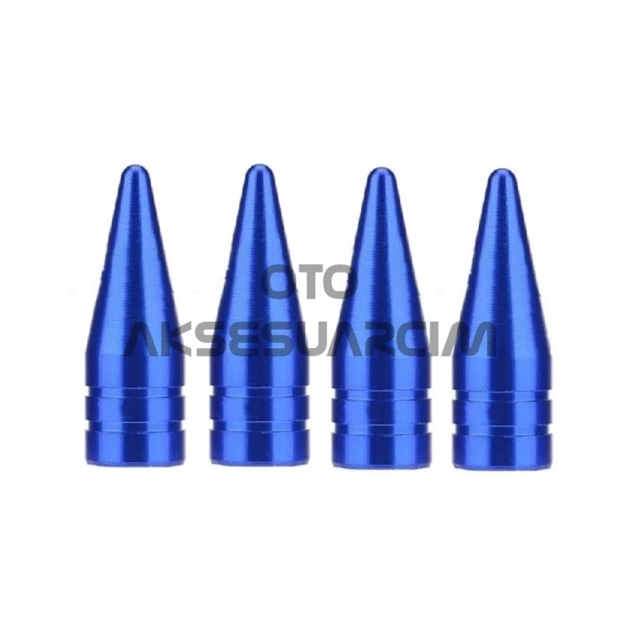 Alüminyum Sivri Sibop Kapağı Mavi 4lü 32mm