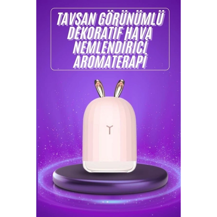 Aromaterapi Hava Nemlendirici Dekoratif Usb Şarjlı Tavşan Nemlendirici