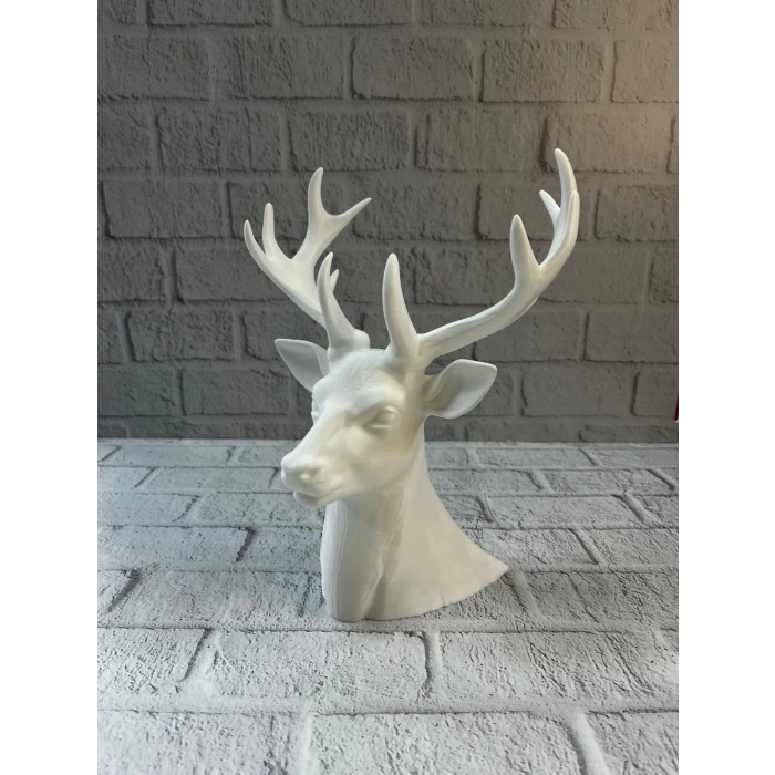 Beyaz Geyik Biblo 23 Cm Dekoratif Modern Tasarım