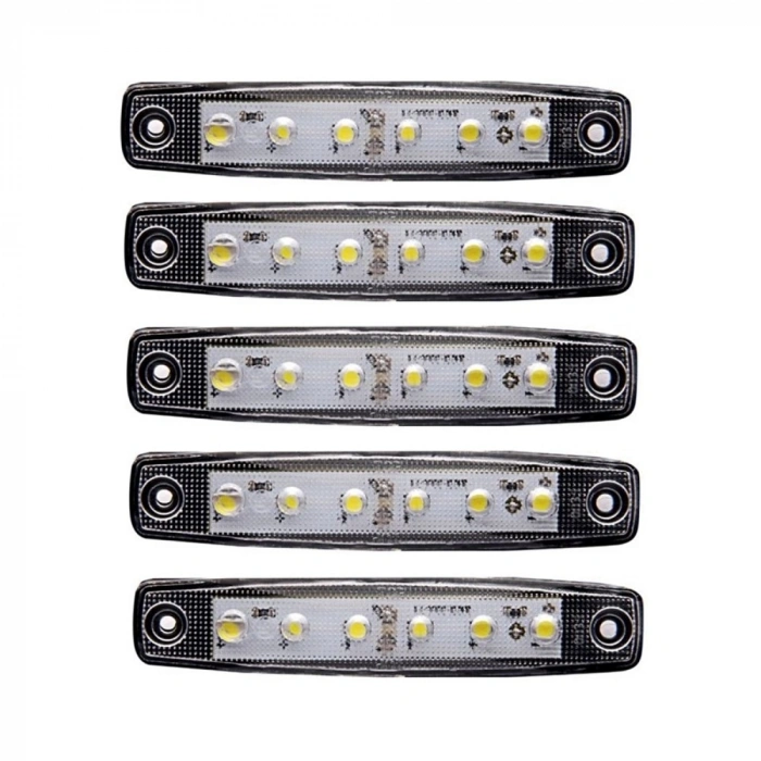 Beyaz Parmak Led Dorse Lamba 6 Ledli 12-24V 5li