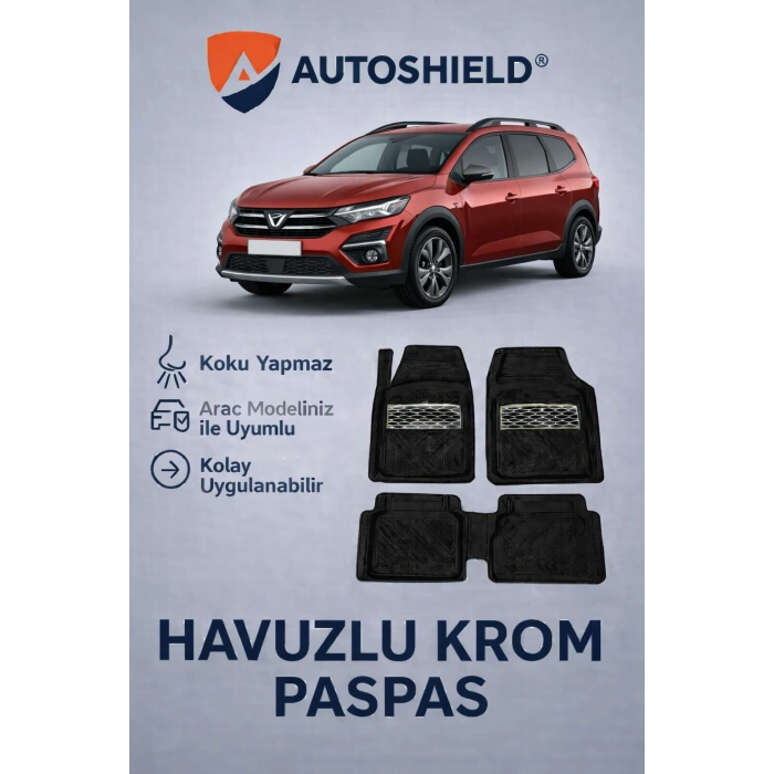 Dacia Jogger Serisi Tüm Modeller İle Uyumlu Universal Derin Havuzlu Paspas Krom Karbon