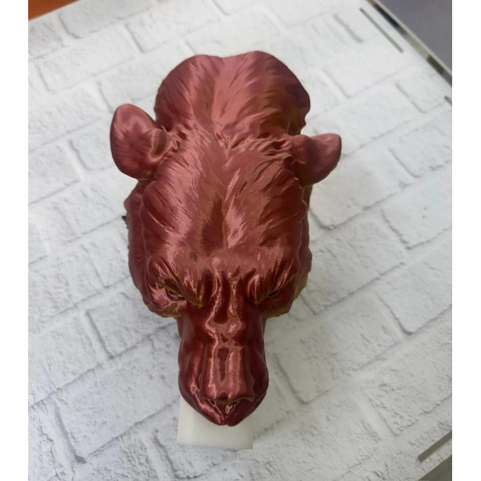 Dekoratif Asılabilir Jaguar Başı 3d Duvar Heykeli Gold Red 20x16 Cm