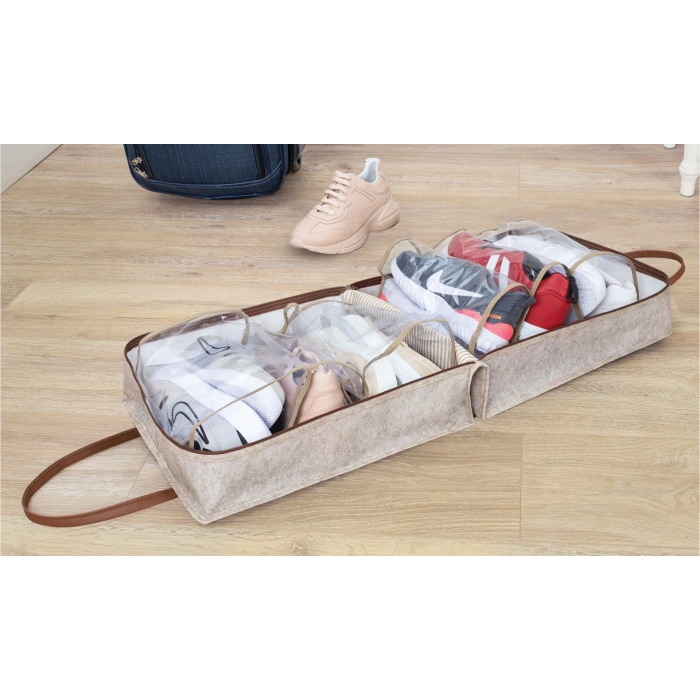 Deri Kulplu Ayakkabı Seyahat Çantası 04263