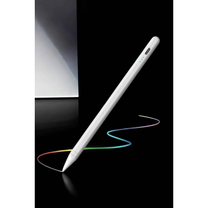 Dokunmatik Kalem Beyaz Şarjlı Yedek Uçlu Android Ve İos Uyumlu