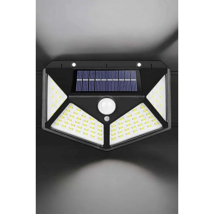 Güneş Enerjili Bahçe Aydınlatma Lambası Solar 100 Led Lamba