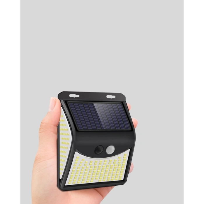 Güneş Enerjili Sensörlü Dış Mekan Duvar Lambası – 3 Modlu, 2200mah Pil, 120° Algılama