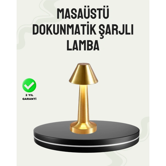 Kablosuz Led Masa Lambası 1800mah 3 Renk Aydınlatma Dokunmatik