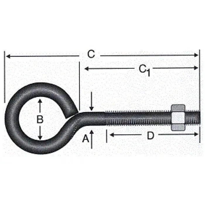 Kapalı Metrik Kanca M4 - 100 Adet