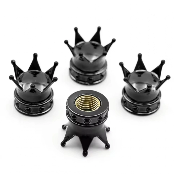 Kral Tacı Alüminyum Sibop Kapağı 4lü Siyah
