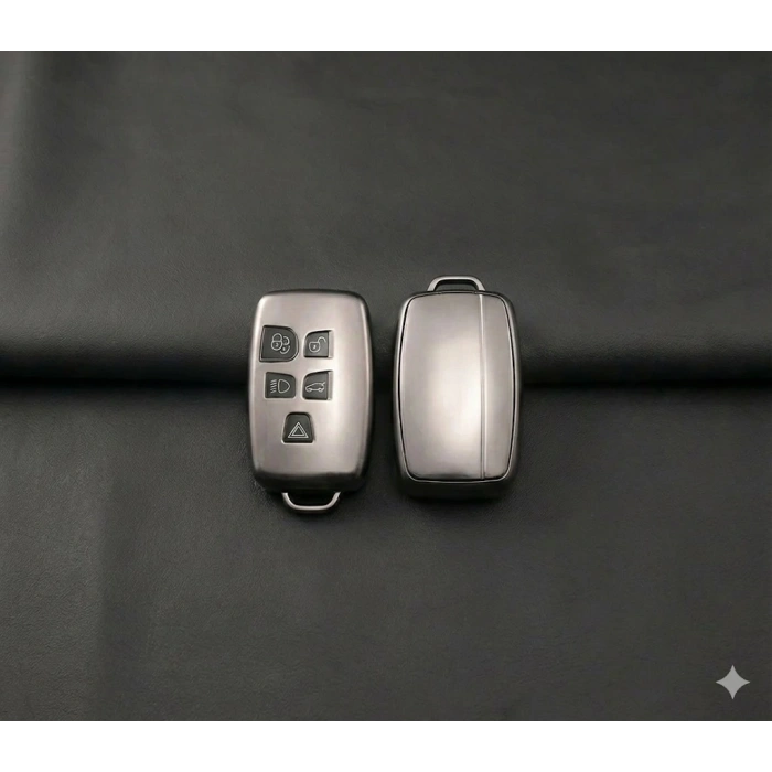 Land Rover Range Rover 2010-2018 Uyumlu Smart 3 Buton Silikon Oto Anahtar Kumanda Kabı Kılıf Gri