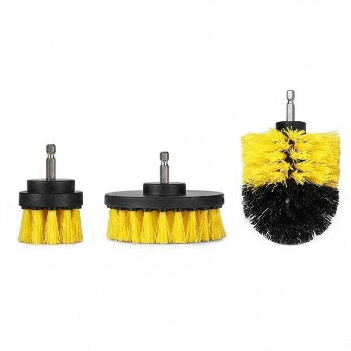Matkap Ucuna Takılan Temizlik Fırçası Seti 3lü Sarı Siyah