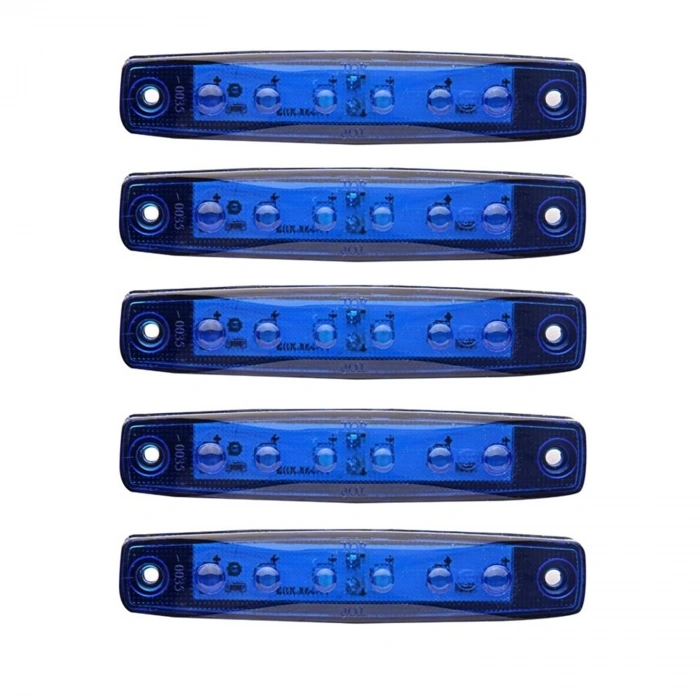 Mavi Parmak Led Dorse Lamba 6 Ledli 12-24V 5li