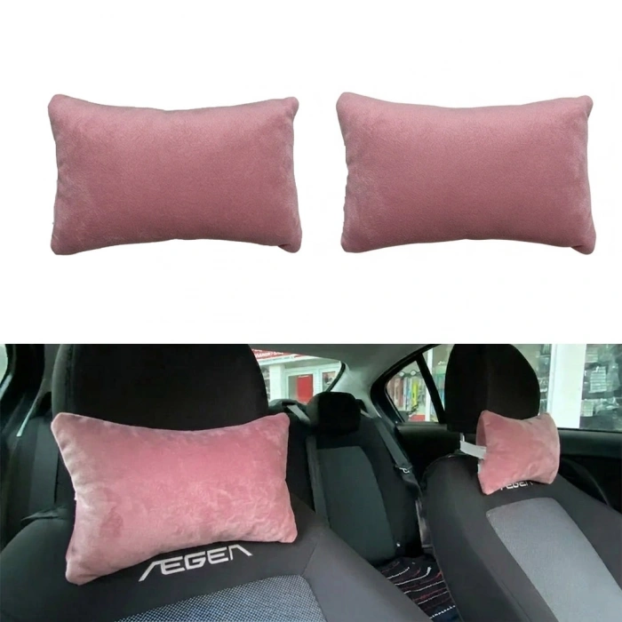 Ortopedik Araba Seyahat Boyun Yastığı 2li Pudra Pembe