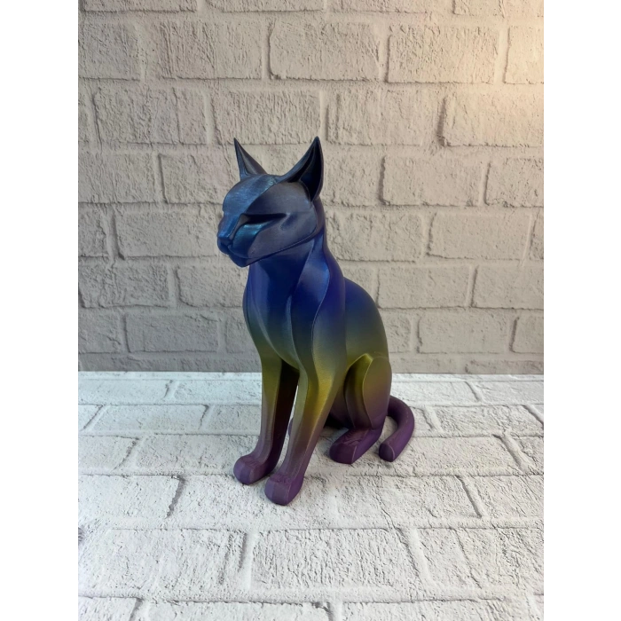 Rainbow Renkli Kedi Biblosu Dekoratif Masa Ve Raf Süsü