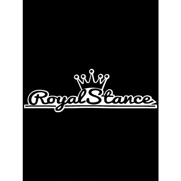 Royal Stance Yazılı Oto Sticker Siyah Beyaz 35x10 cm
