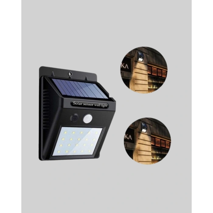 Solar Güçlü Led Dış Mekan Lambası – Güneş Enerjisiyle Şarj Olan Sensörlü Bahçe Işığı