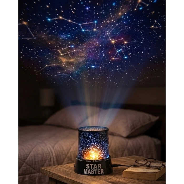 Star Projektör Gece Lambası Tavana Yıldız Yansıtan Led Işık