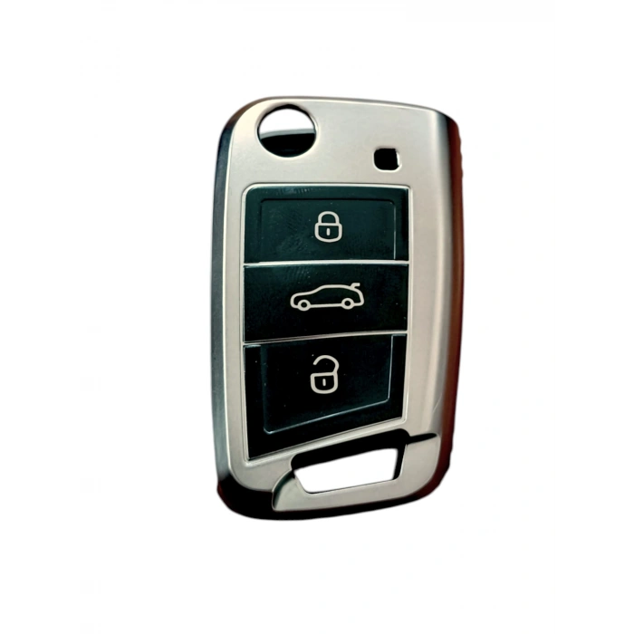 volkswagen Polo 2018  Sustalı Anahtar Uyumlu Silikon Oto Anahtar Kumanda Kabı Kılıf Füme