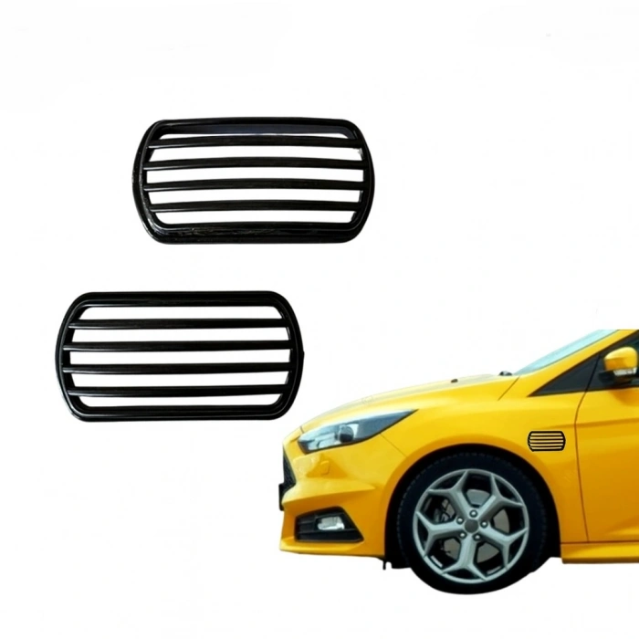 Yan Sinyal Çerçevesi Kafesli Izgaralı Kapak 2li 10x5cm Parlak Siyah