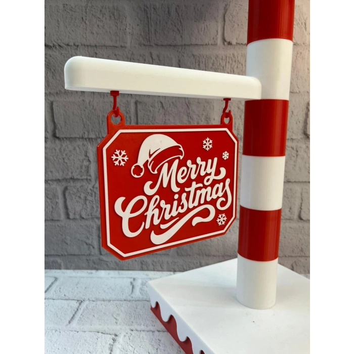 Yılbaşı Tabelalı Dekoratif Lamba Merry Christmas Işıklı Tasarım