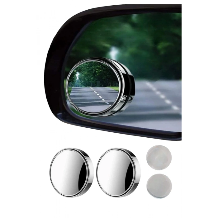 Yuvarlak Dönerli Oto Motosiklet Kör Nokta Aynası 2li Krom BH-1003
