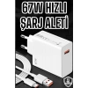 67w Şarj Aleti Turbo Hızlı Type-c Şarj
