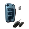 Audi A3 Q2  Anahtar Uyumlu Silikon Oto Anahtar Kumanda Kabı Kılıf Siyah