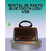 Bluetooth Özellikli Nostalji Radyo 3 Bant Fm Am Sw